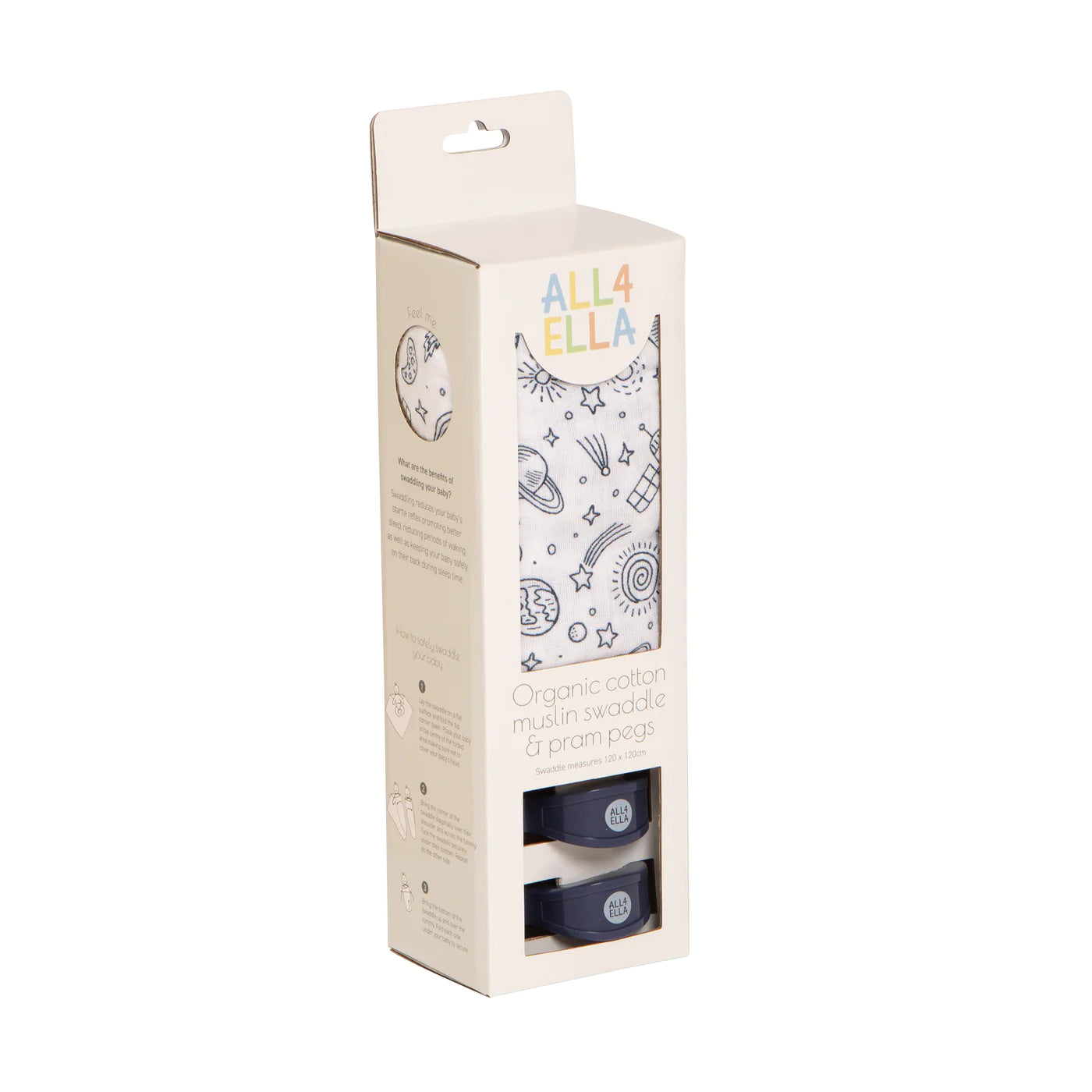 Muslin & 2 Pram Peg Box Set - Puppies Muslin & 2 Pram Peg Box Set - Puppies