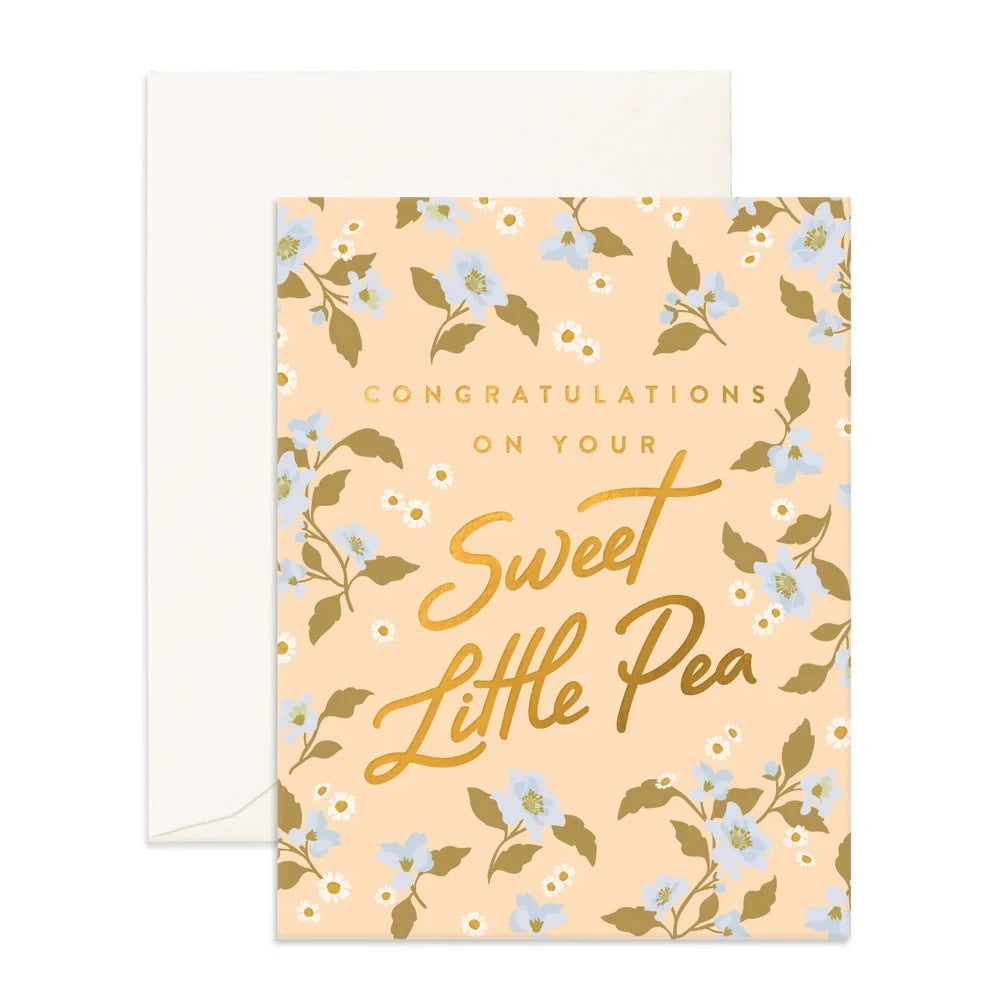 Sweet Pea Broderie Greeting Card