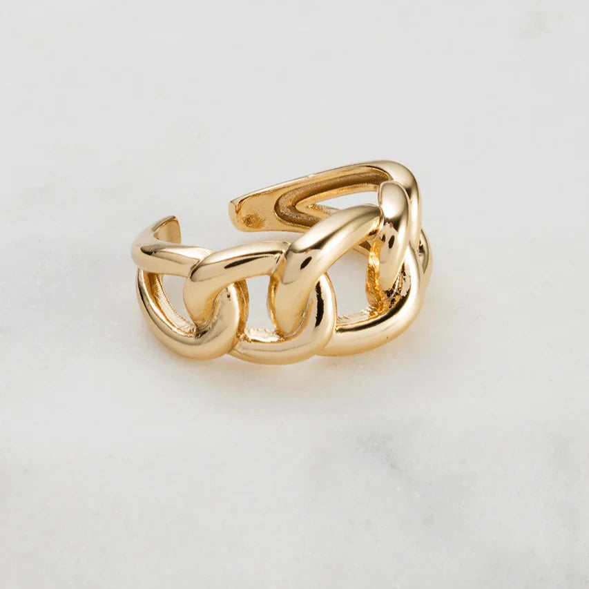 Wide Link Ring - Gold | KAHM Co