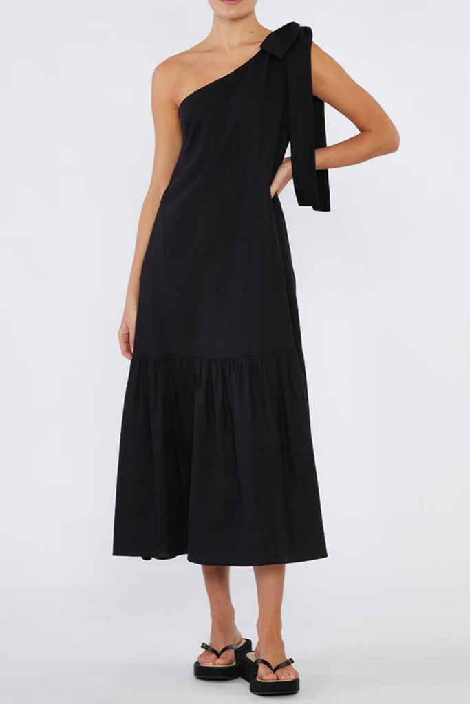 Aruba Linen One Shoulder Dress
