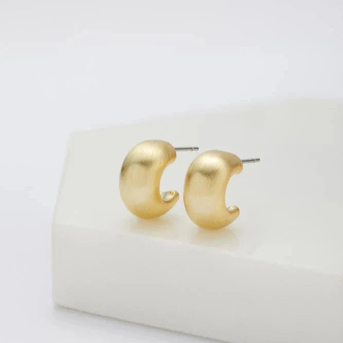 Madi Brushed Hoop - Gold