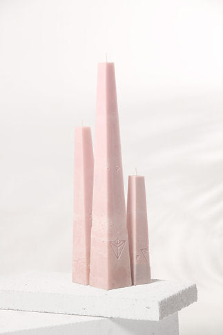 Unique Artisan Textured Candle - Blush