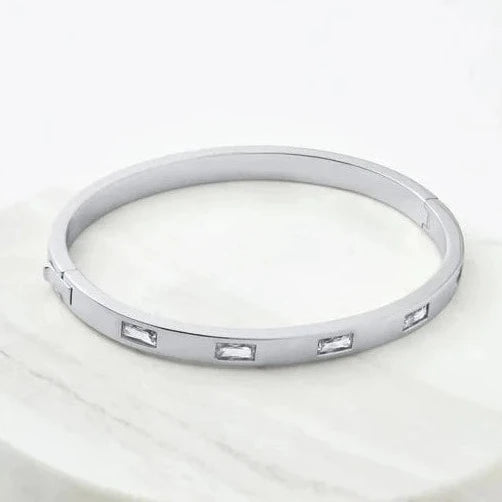 Ebony Bracelet - Silver/Clear