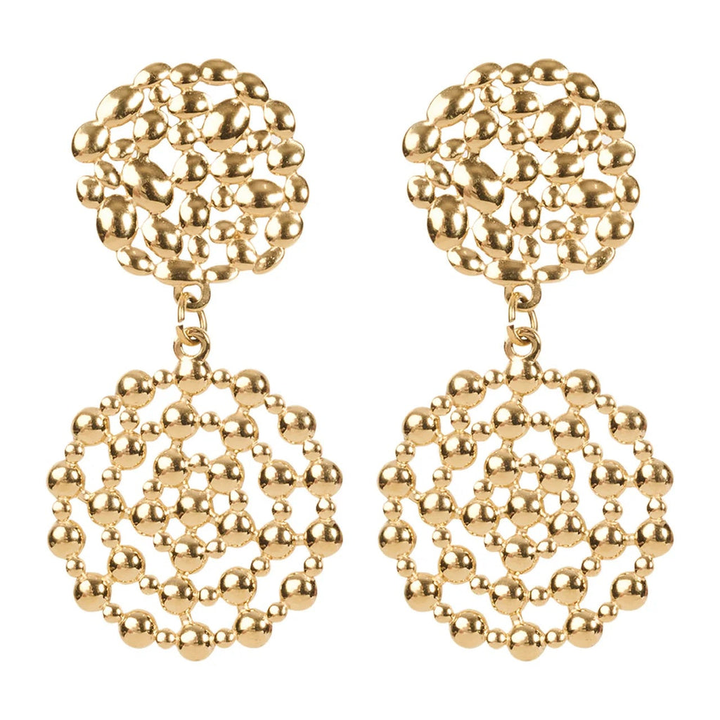Brasilia Gold Earring - Circle Drop