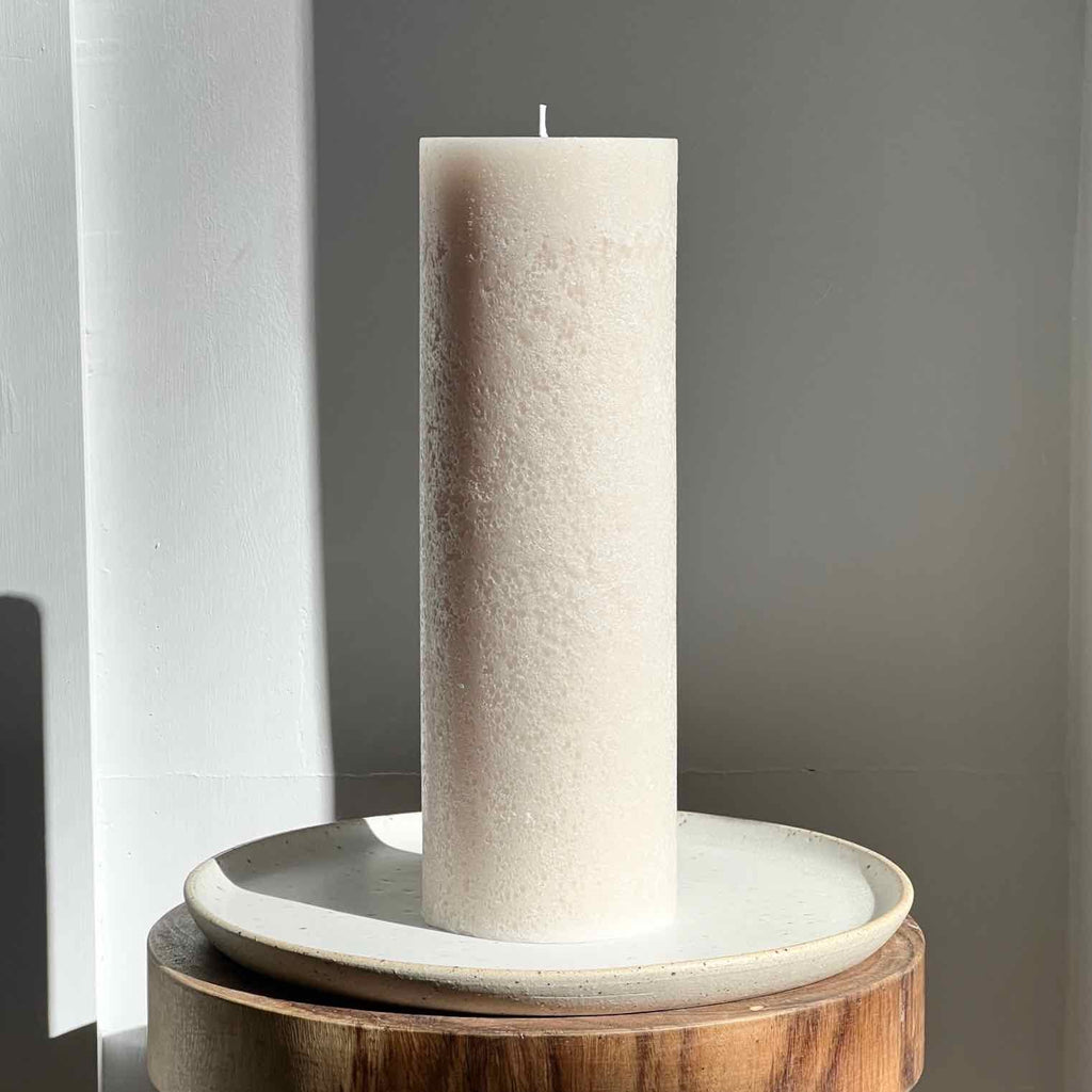 Textured Large Candle - Sandstone
