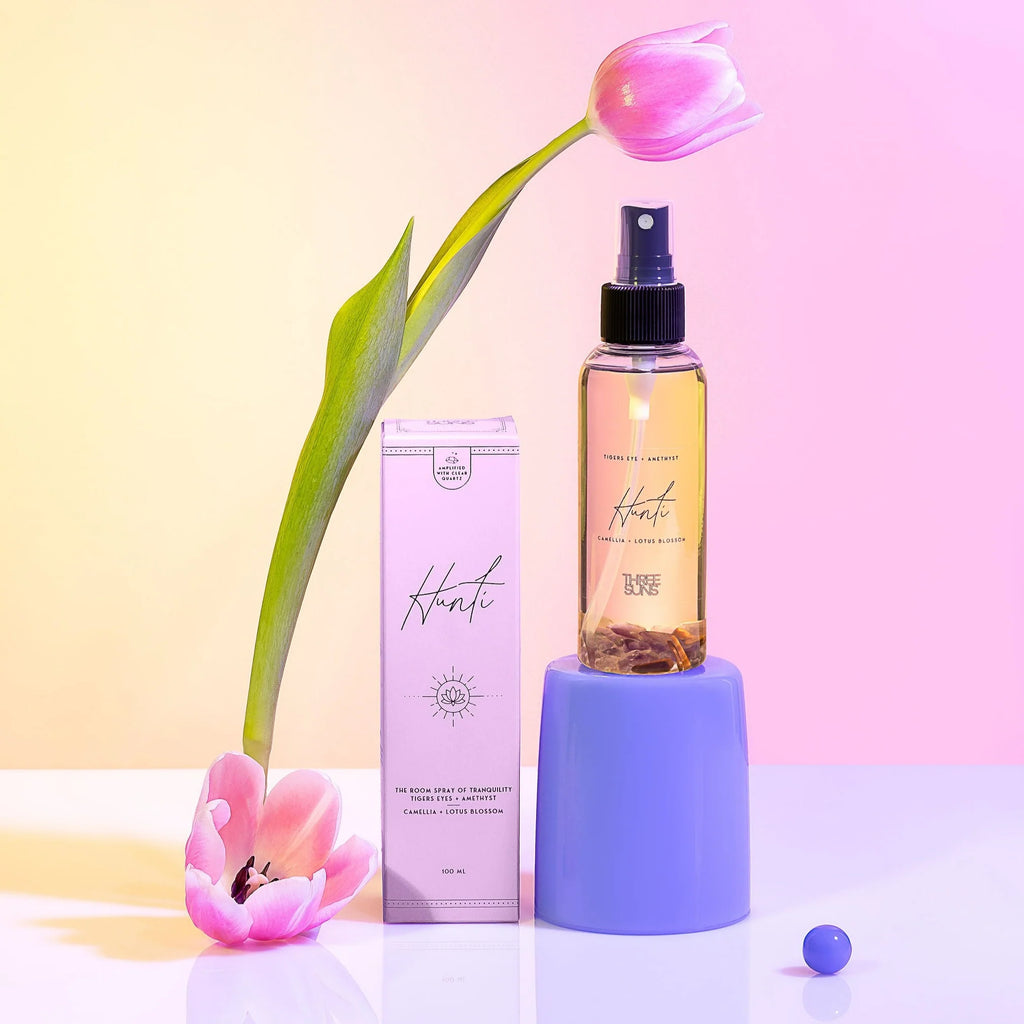 Hunti' Crystal Room Spray Of Tranquility - Camellia & Lotus Blossom 