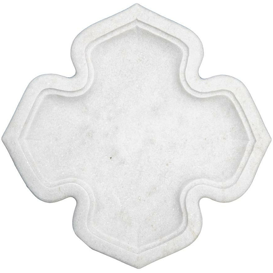 Medium White Marble Petal Platter