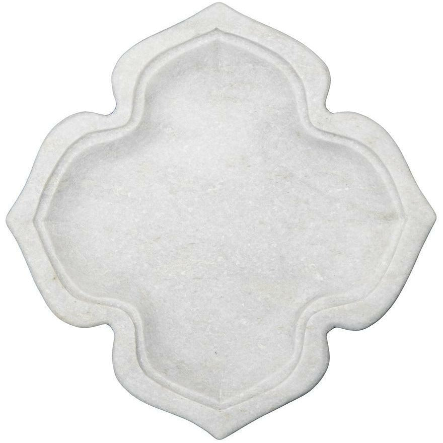 Small White Marble Petal Platter