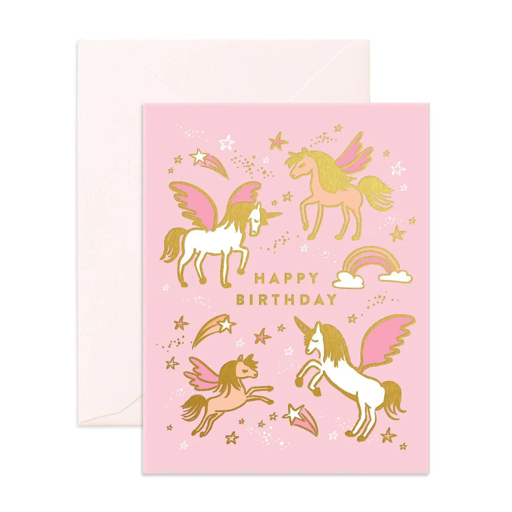 Happy Birthday Unicorns Greeting Card