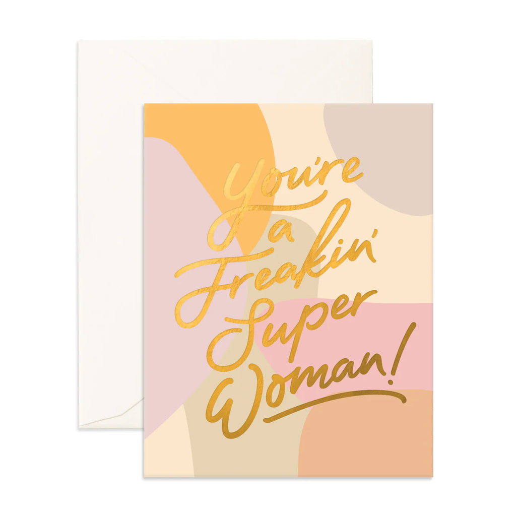 Freakin' Super Woman Paint Greeting Card