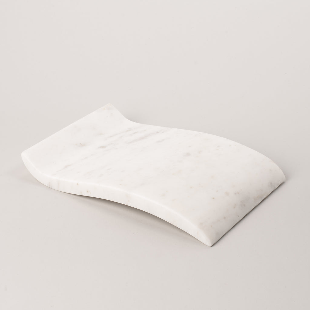 White Marble Ripple Spoon Rest