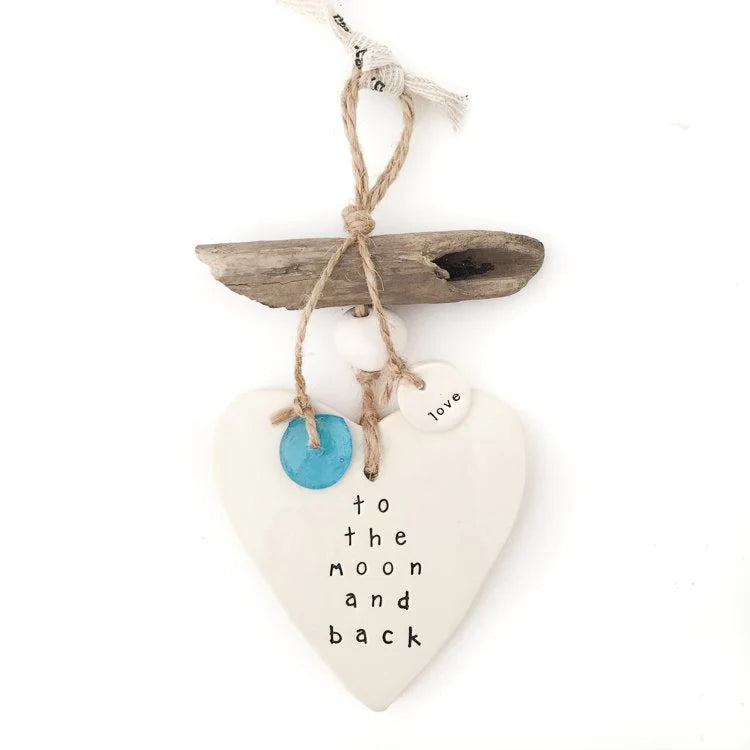 Handmade Ceramic Heart Wall Hanging 'to the moon and back'