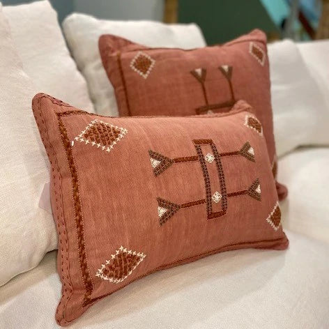Indian Linen Cushion - Lumbar
