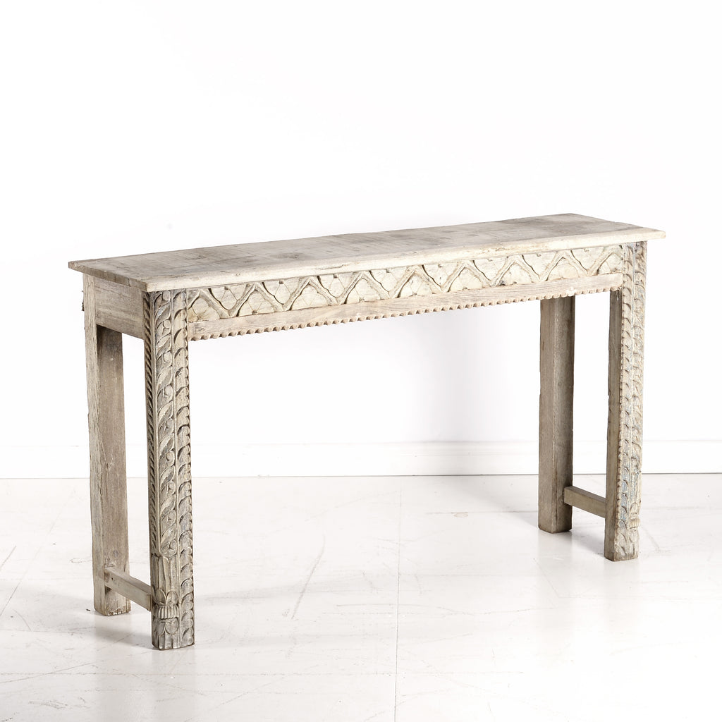 Narrow Indian Carved Console Table