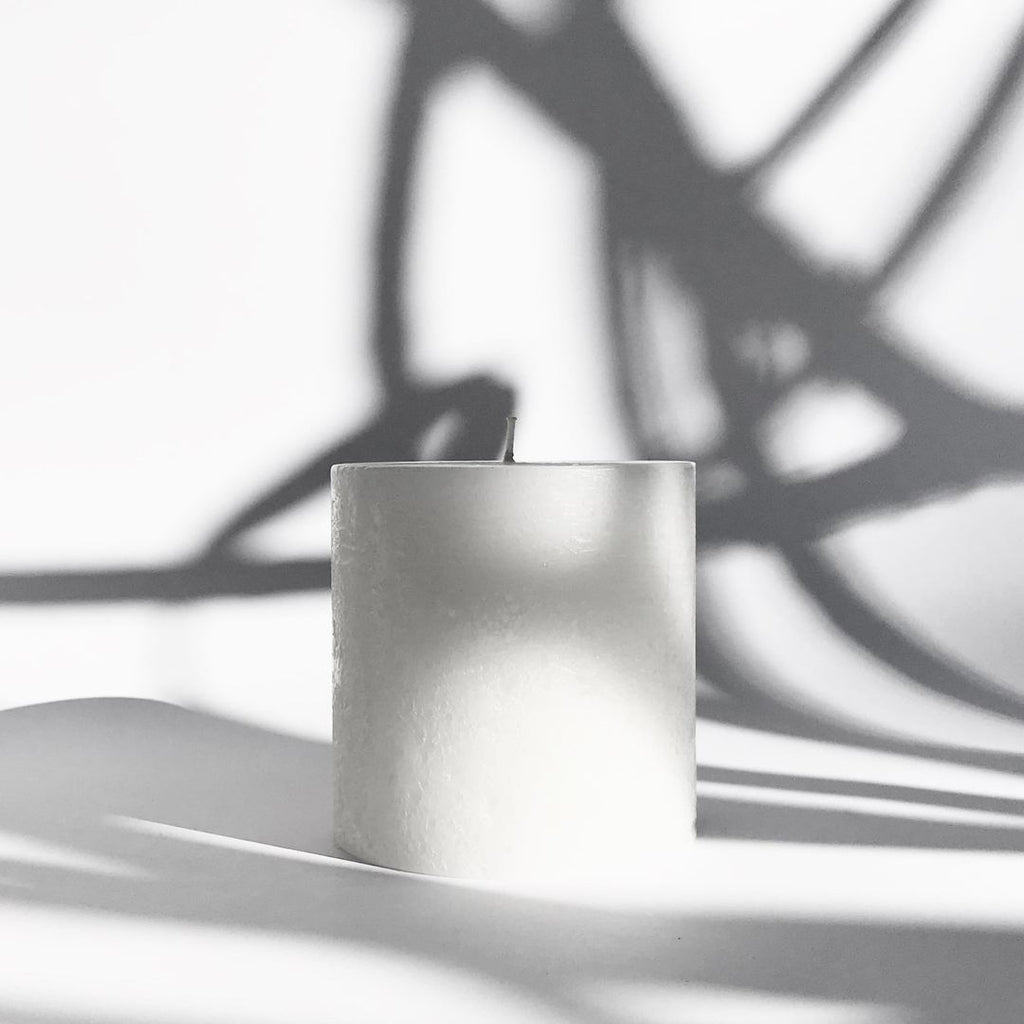 Textured Small Candle - Pure White