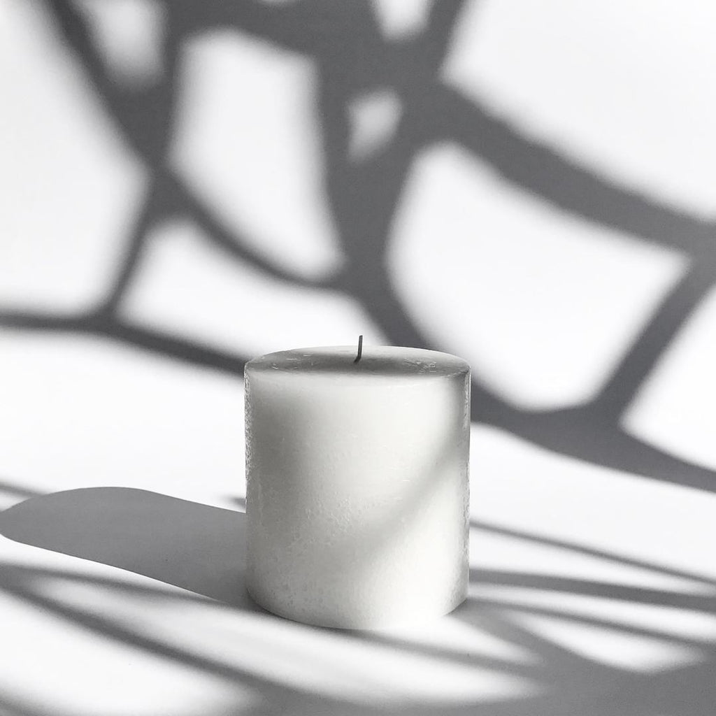 Textured Small Candle - Pure White