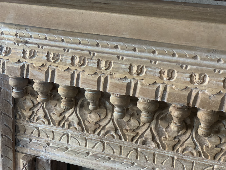 Narrow Indian Carved Console Table